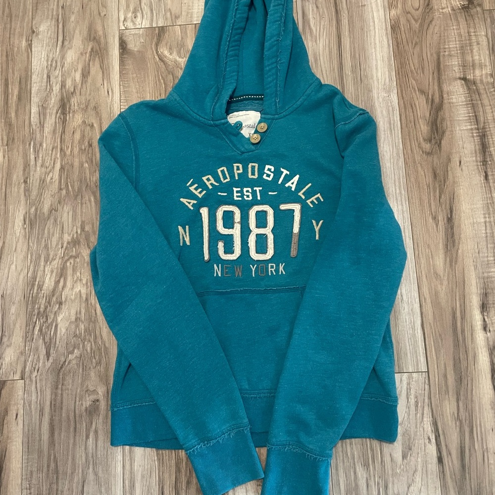 Aeropostale Teal Hoodie Juniors (XL)